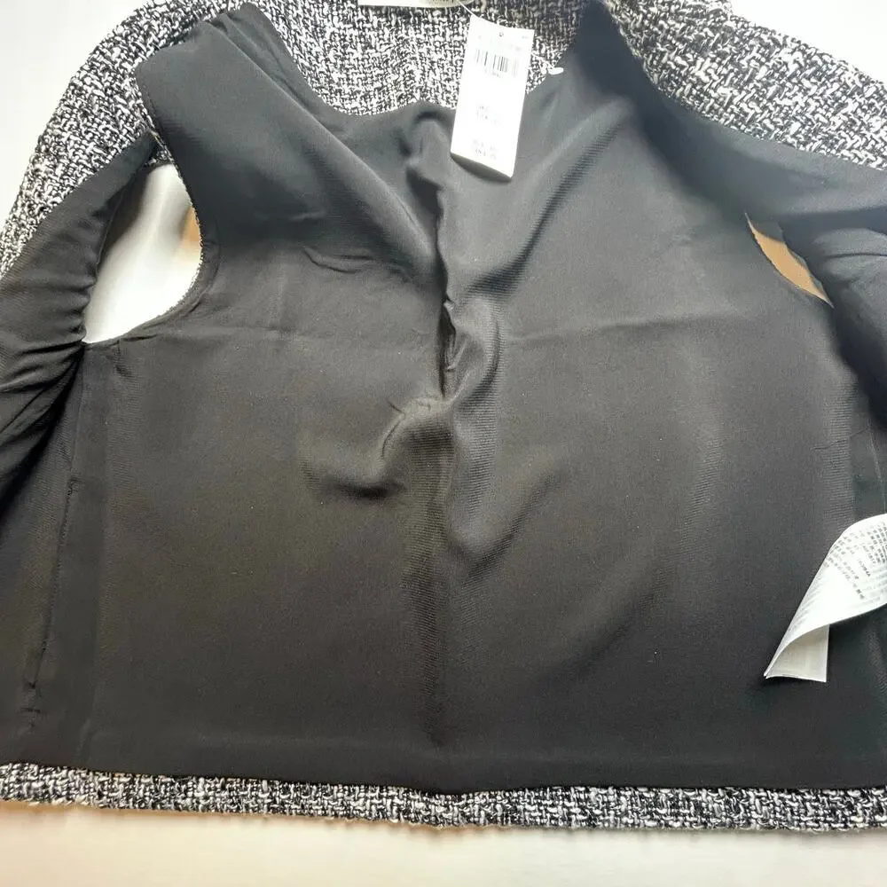 Abercrombie & Fitch NWT black and white tweed 4 gold button lined vest XS